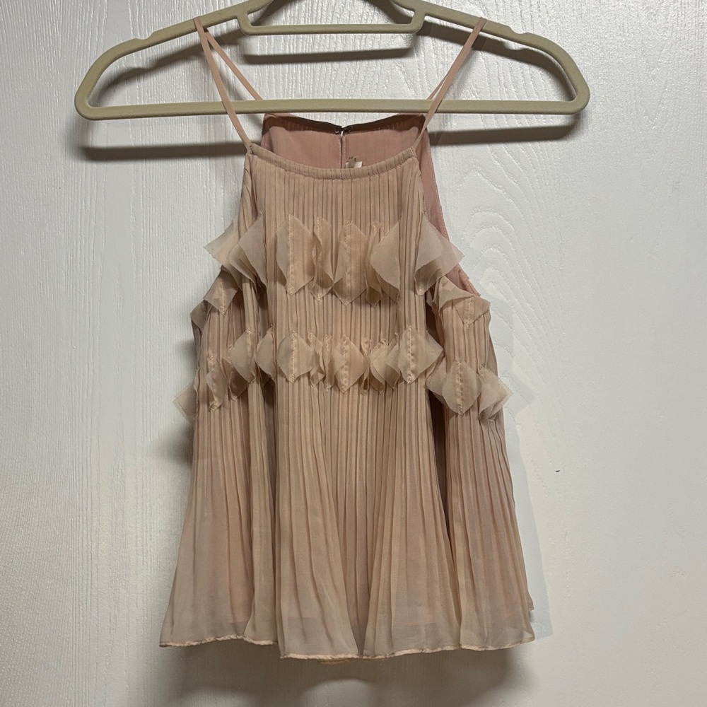 Ramy Brook Shauna Rococo Pleated Chiffon Blouse / Tank Top